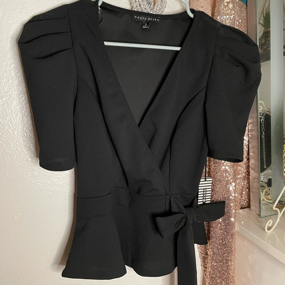Business formal black dress top